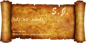 Sóki Jenő névjegykártya